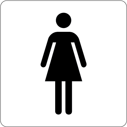 Women Restroom Sign 6"x6" - Gender Neutral Toilet Sign (456x457)