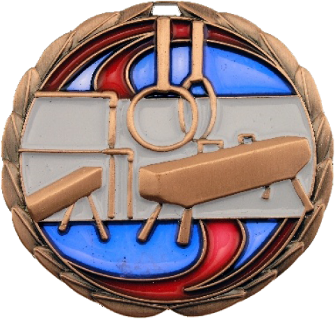 Stained Glass Gymnastics Medal 65mm (500x500)