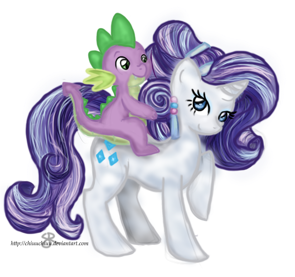 Rarity And Spike By Chiuuchiuu - Cartoon (950x1062)
