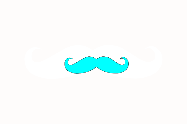 Blue Mustache Svg Clip Arts 600 X 400 Px - Teal (600x400)