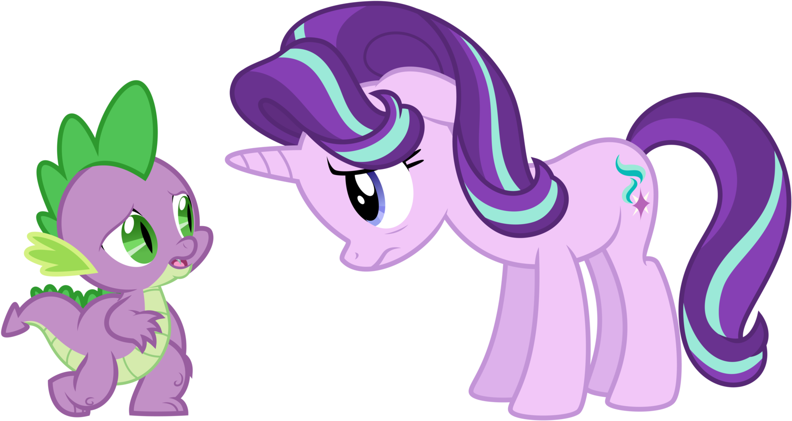 Pony Rarity Spike Twilight Sparkle Rainbow Dash - Mlp Spike X Starlight (1600x866)