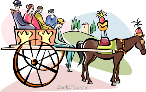 Horse Carriage Ride In Palermo, Sicily Royalty Free - Horse Carriage Clipart (480x302)