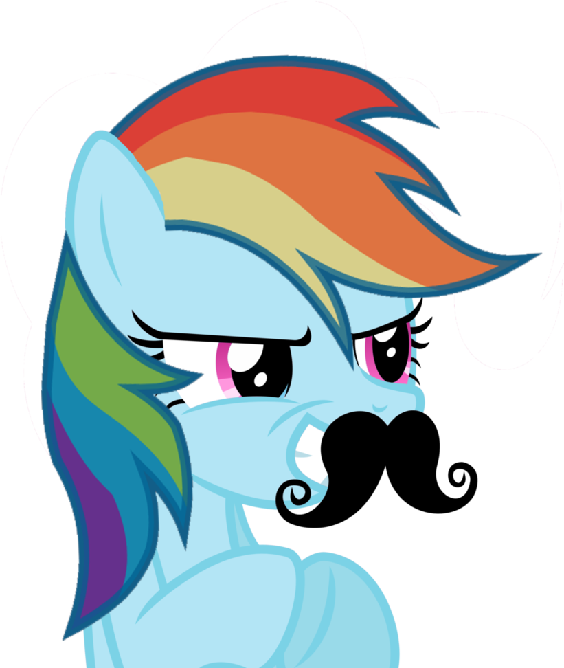 Rainbow Dash Moustache By 24karatbrony - Pinkie Pie Transparent Gif (821x972)