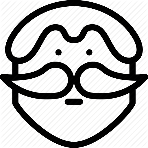 Avatar, Creative, Crisp-icons, Face, Grid, Human, Isolated, - Male Face With Mustache Outline (512x512)