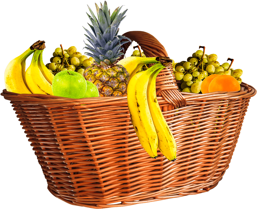 Fruit Basket - Food In Basket (1280x884)