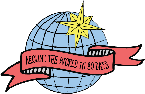 Pin Around The World Clipart - Around The World In 80 Days (595x397)