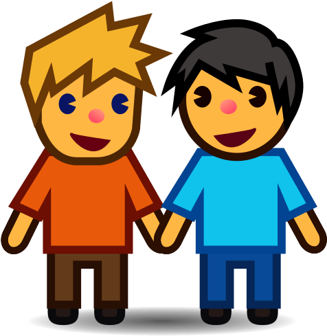 Two Men Holding Hands Emoji - Two Men In Love (512x512)