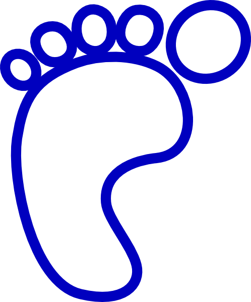 Blue White Cartoon Foot Svg Clip Arts 498 X 598 Px - Cartoon Left Foot (498x598)