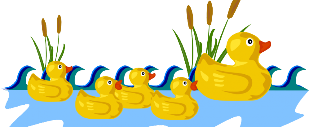 Duck Game Duck Pond Clip Art - Six Little Ducks Nursery Rhyme Lyrics (997x410)