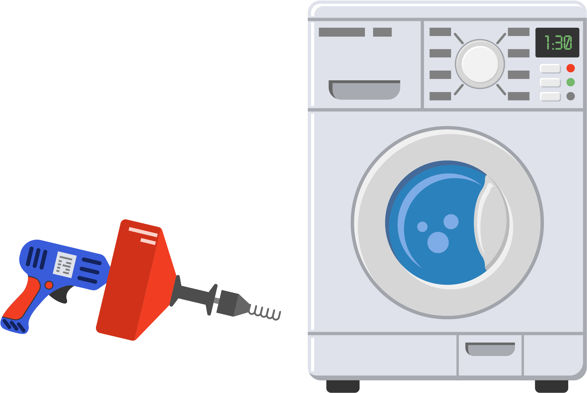 Washing Machine Laundry Plumbing - Washing Machine Service Vector (2088x1687)