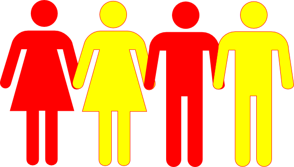 Men Women Holding Hands Clip Art At Clker - Girl Stick Figure Transparent Background (600x342)