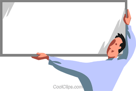 Man Holding A Sign Royalty Free Vector Clip Art Illustration - Illustration (480x321)