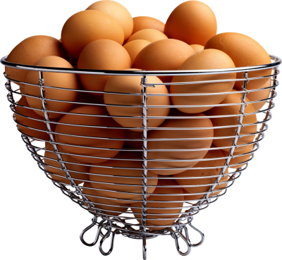 Eggs Basket Three - Basket Of Eggs Png (400x369)