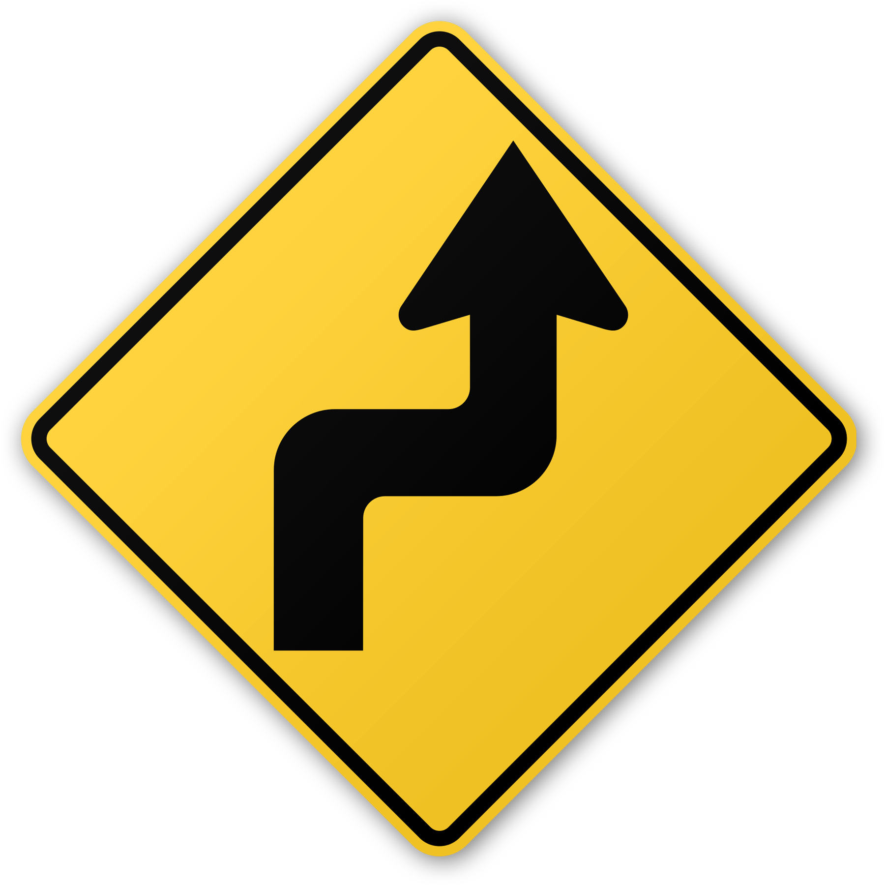 Zigzag Road Sign - Right And Left Curve Sign (1800x1800)