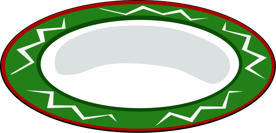 Green With Red Trim - Plate Clip Art (1920x960)