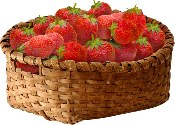 Baskets With Strawberries - Strawberry (600x428)