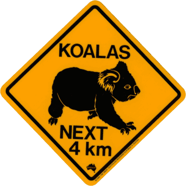 Koala Road Warning Sign Oz - Noosa National Park (380x380)