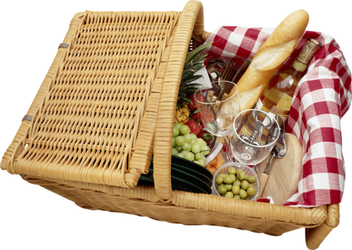 Picnic Basket Clipart - Panier Pique Nique Png (500x355)