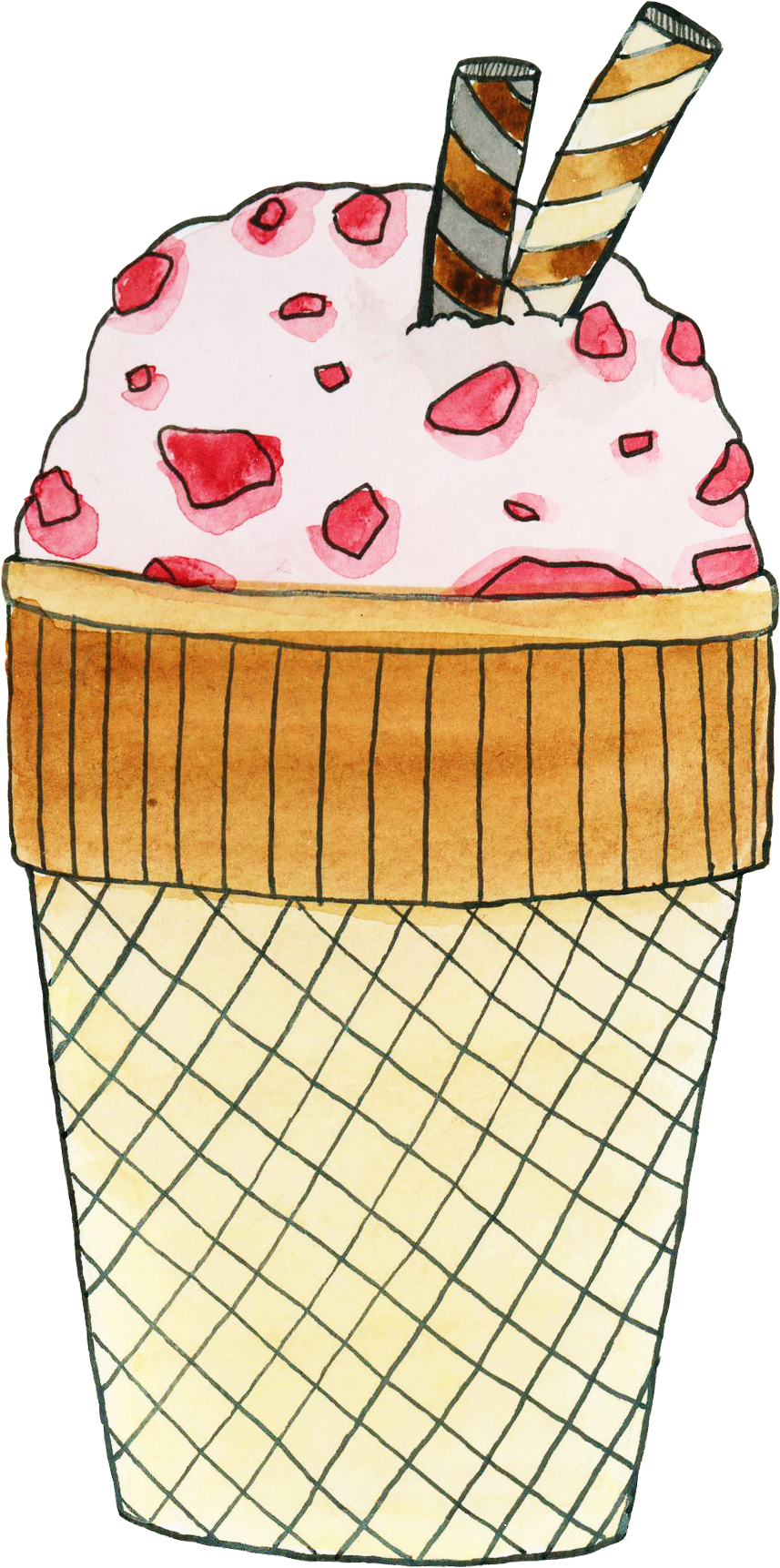Vanilla Cupcake Strawberry Ice Cream - Strawberry Ice Cream (1181x1772)