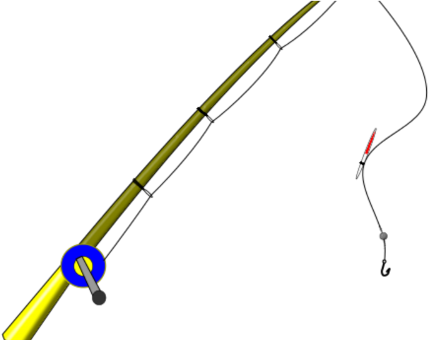 Fishing Pole Clipart Fishing Gear - Fishing Line Clipart Png (640x480)