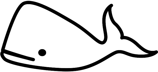 Sketch, Silhouette, Cartoon, Template, Fish, Cute - Outline Of A Whale (640x320)