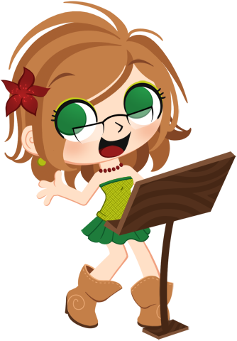 Lecture Girl By Sprits - Cartoon (334x480)