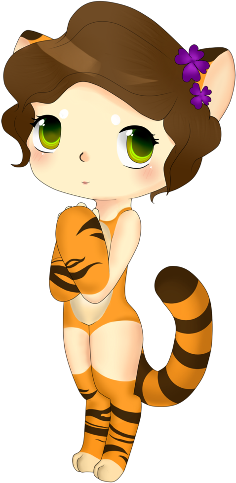 Tiger Girl By Sasukitah - Cartoon (774x1032)