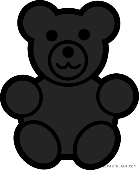 Small Bear Animal Free Black White Clipart Images Clipartblack - Gummy Bear Template (486x593)