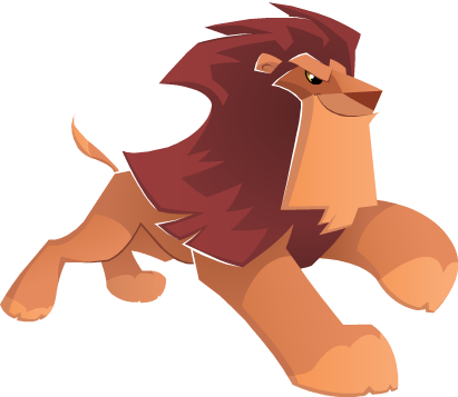 Forest Animals Lion Run Yellow Cartoon Png Image And - Animal Jam Lion Png (411x357)