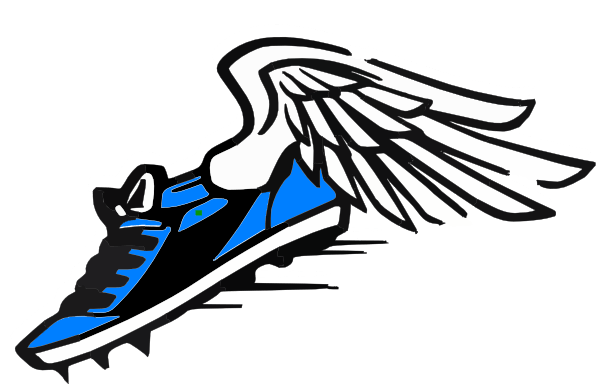 Blue Winged Shoe Clip Art At Clker - Track And Field Clipart Png (600x384)