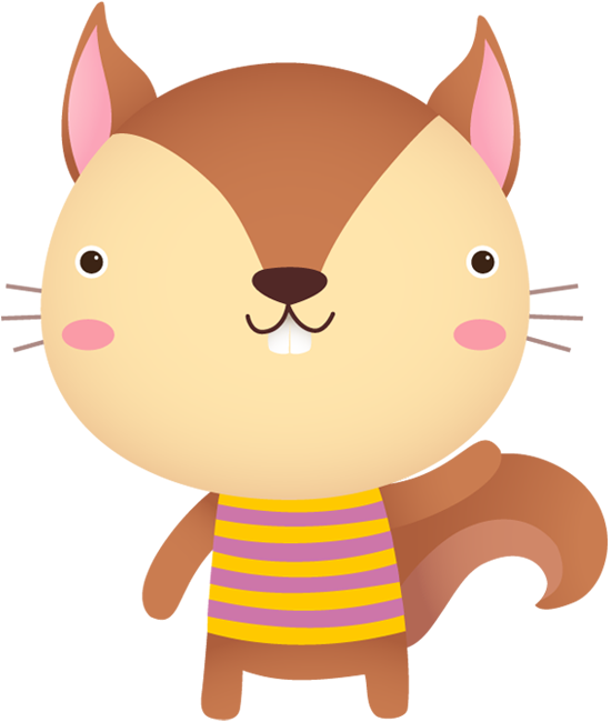 Cute Squirrel Cartoon With Hand Waving - Cute Squirrel Png (550x650)