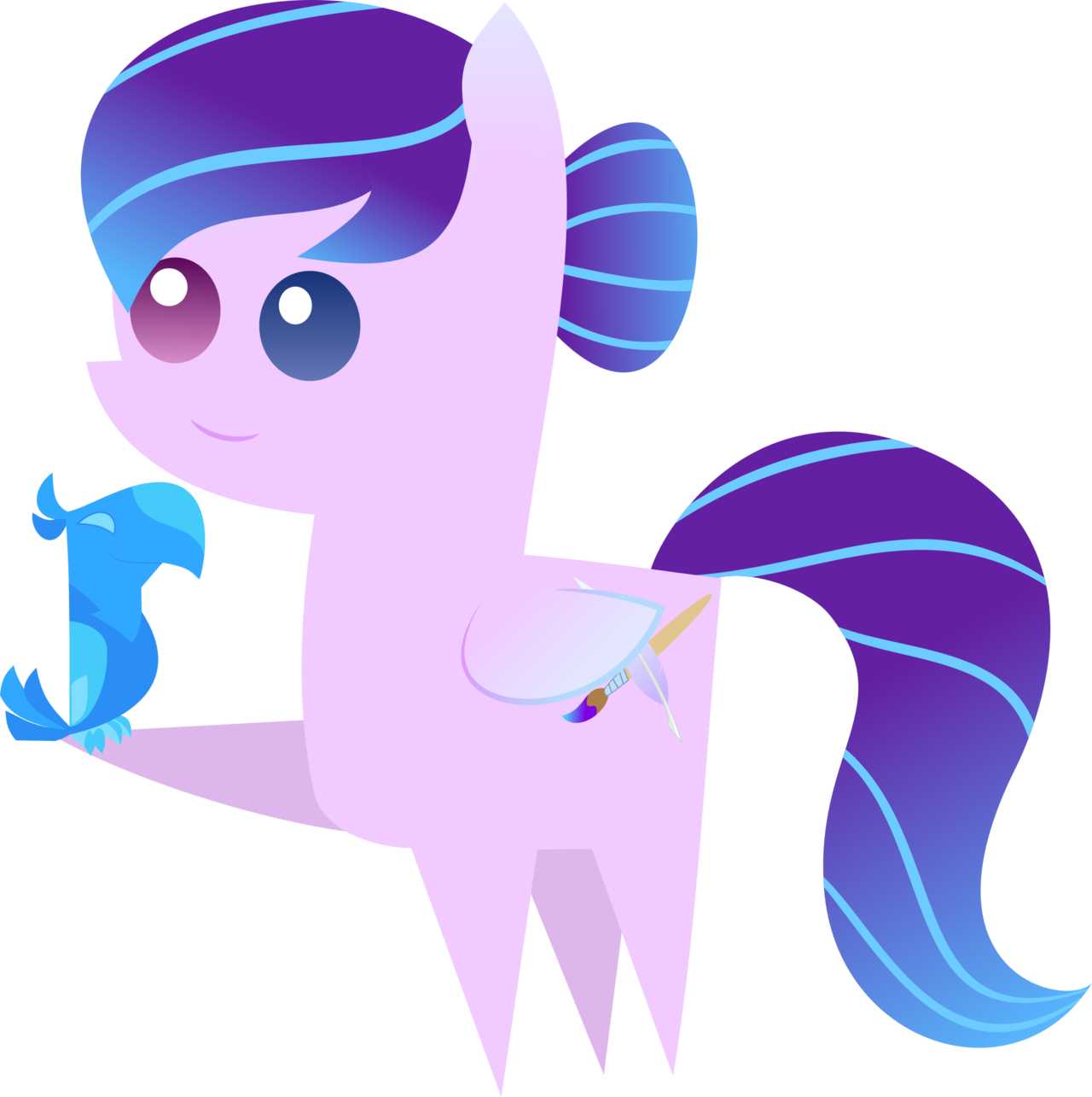 Azure Dreams And Her Pet - Mlp Baby Phoenix (1280x1285)