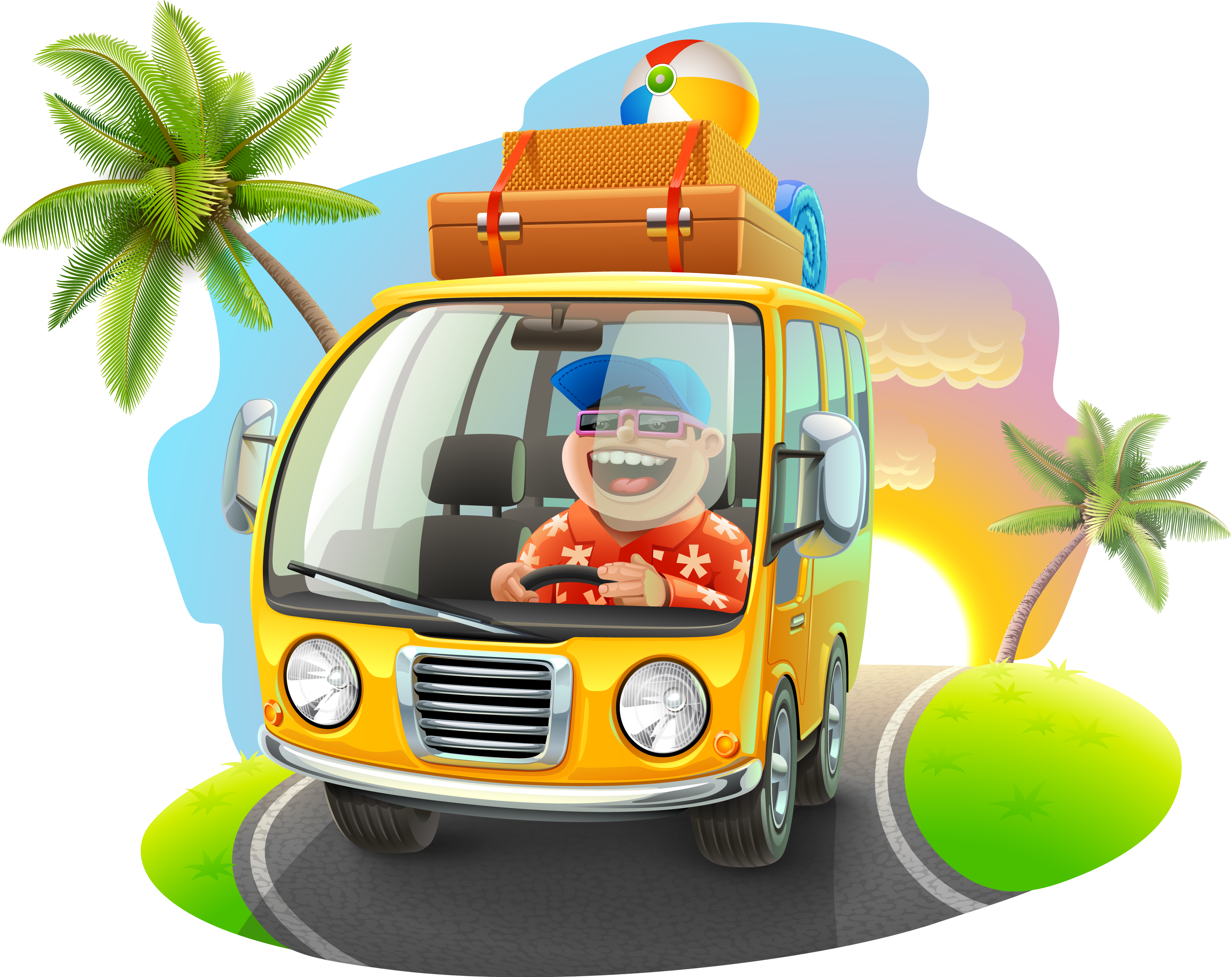 Tour Bus Service Cartoon School Bus - Car Travel Vector (3117x2473)