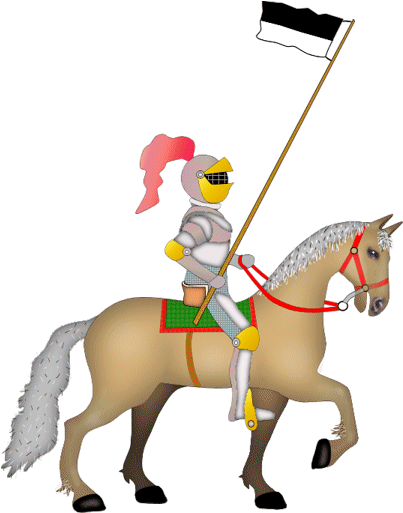 Knight On Horseback Clipart - Animated Knight On Horse (419x514)