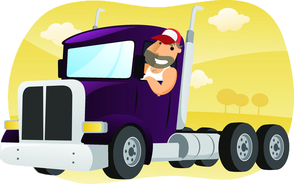 Cartoon Truck Driver - Chofer De Trailer Dibujo (1000x625)