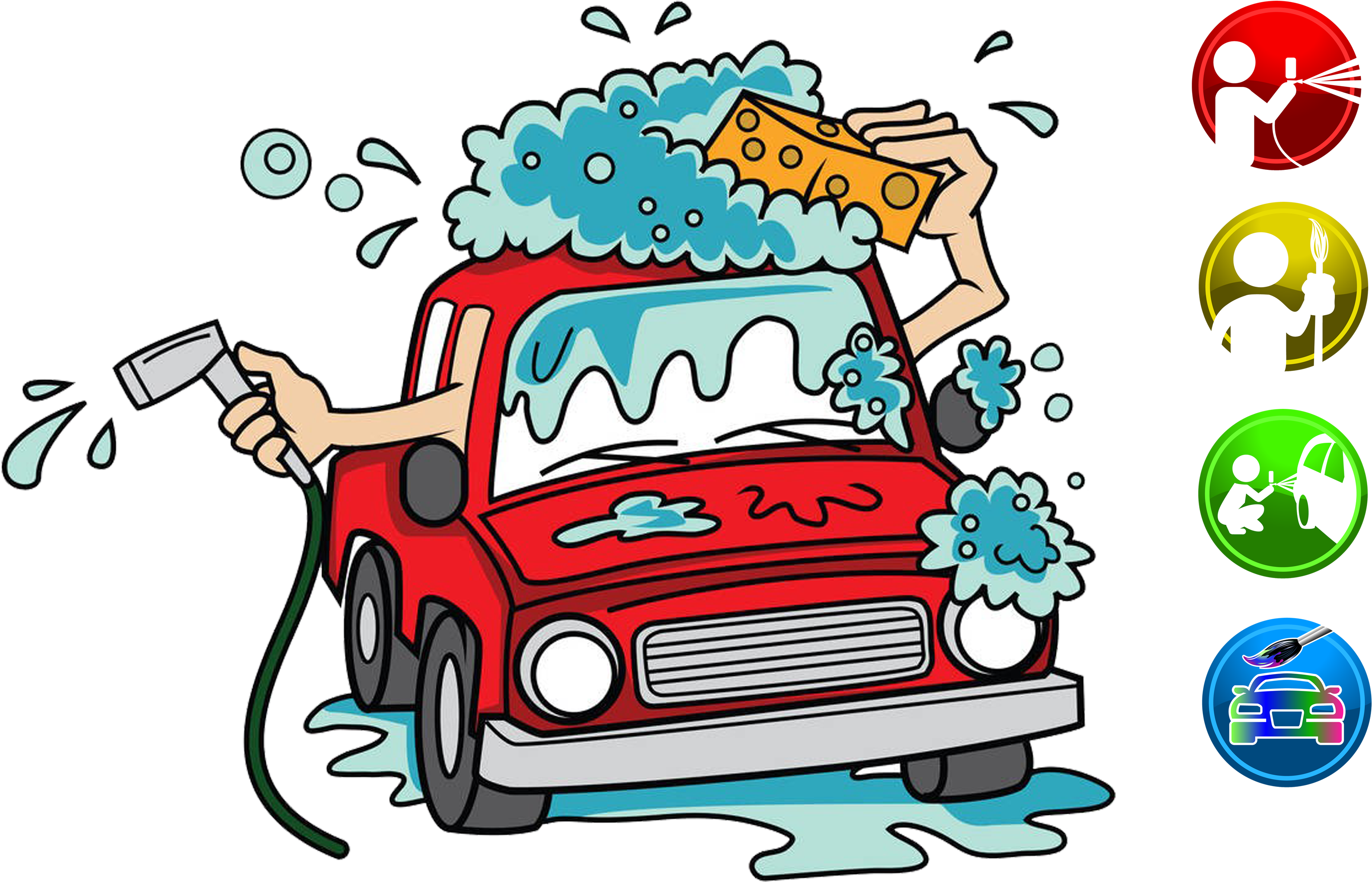 Car Wash Cartoon Clip Art - Clipart Car Washing (3248x2126)