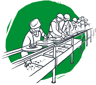 1913 First Permanent Assembly Line, By Ford - Illustration (392x358)