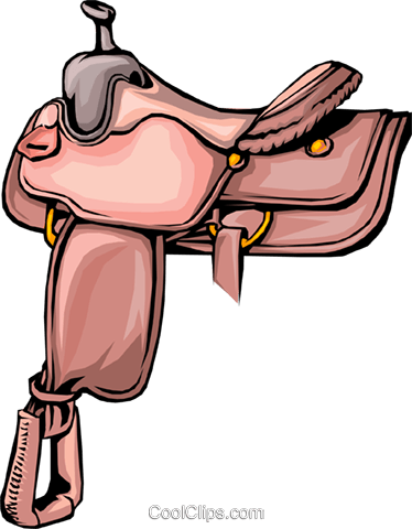 Horse Saddle Royalty Free Vector Clip Art Illustration - Saddle Clipart (374x480)
