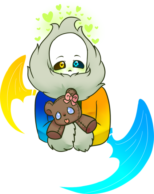 Have This Art Of Sparky Handing You A Teddy Bear - Undercharged Sans (500x628)
