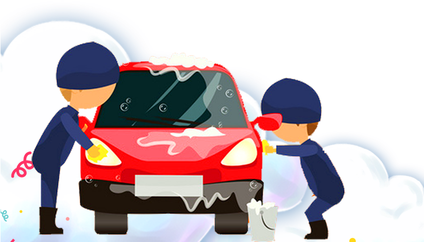 Cartoon Car Wash Mazda Cartoon Man - Car Wash Png (850x544)