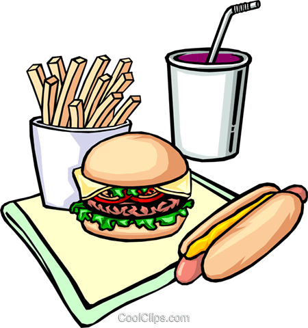 Fast Food Royalty Free Vector Clip Art Illustration - Lanche Vetor Png (450x480)