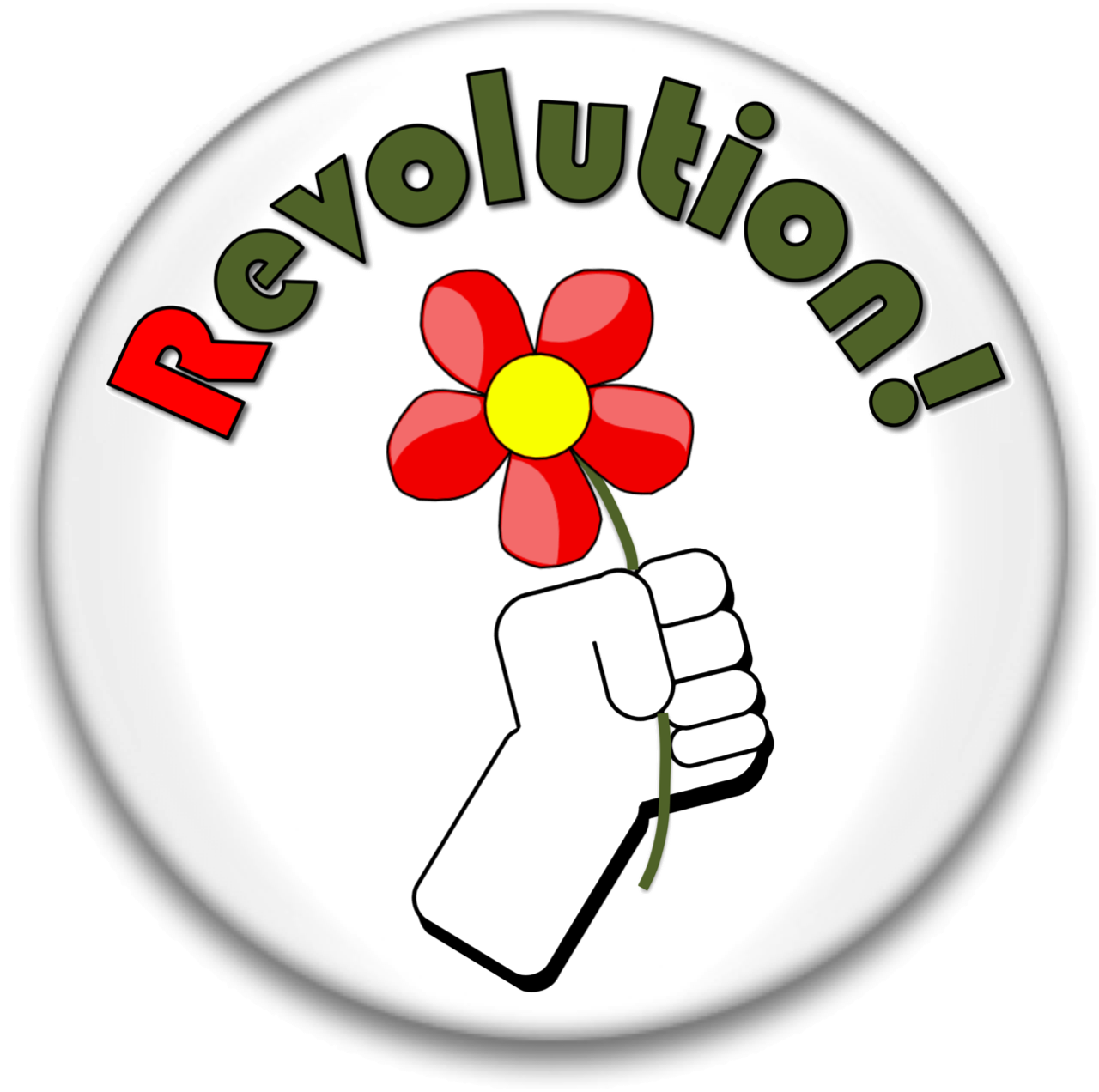 Revolution Flower Buttonpic - Flower Clip Art (1280x1272)
