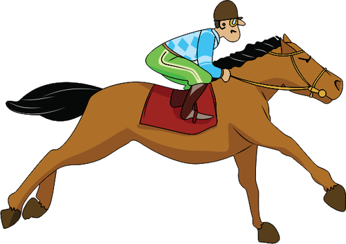 7281 Jumping Horse Clip Art Silhouette Public Domain - Caballo De Carreras Dibujo (500x353)