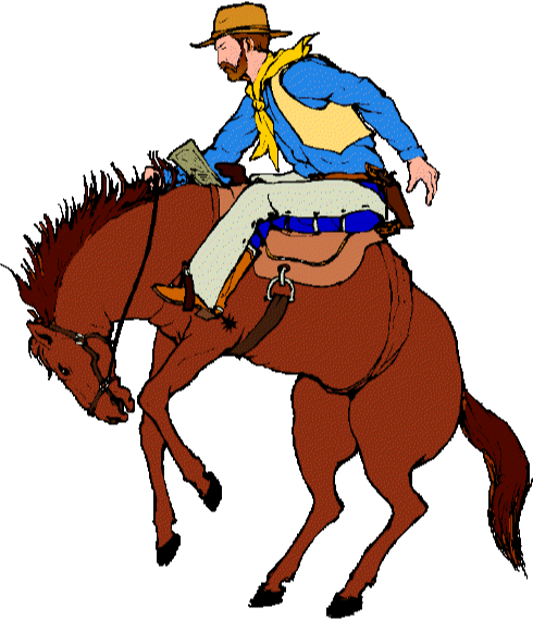 Cowboy On Horse Clipart - Western (490x570)
