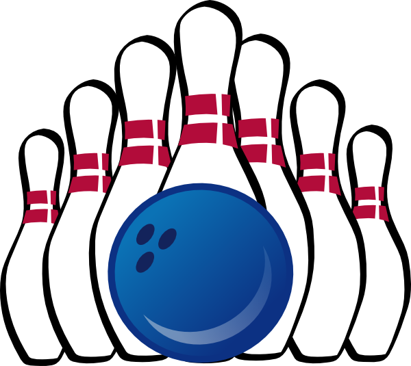Bowling Ball And Pins Clip Art At Clker Com Vector - Bowling Pins Coloring Page (600x535)