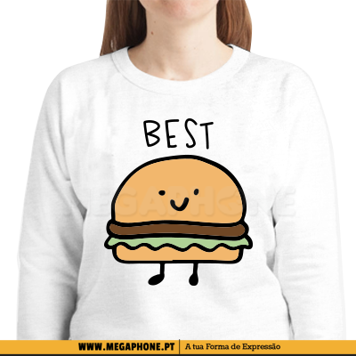 Best Friends Hamburger Shirts Megaphone Loja Vestuário - Best Friends Hamburger French Fries Print Short Sleeve (400x400)