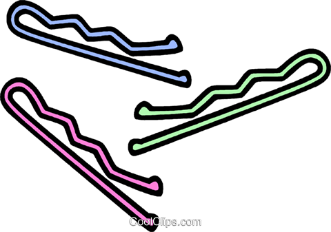 Hair Bobby Pin Royalty Free Vector Clip Art Illustration - Bobby Pin Clip Art (480x337)