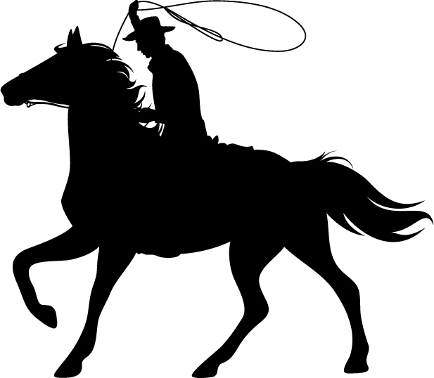 Cowboy Silhouette - Horse Silhouette No Background (617x538)