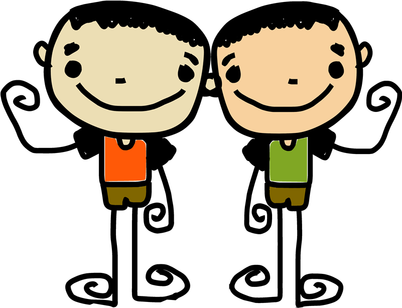 Twins Days Clip Art - Twin Boys In Cartoon (800x756)