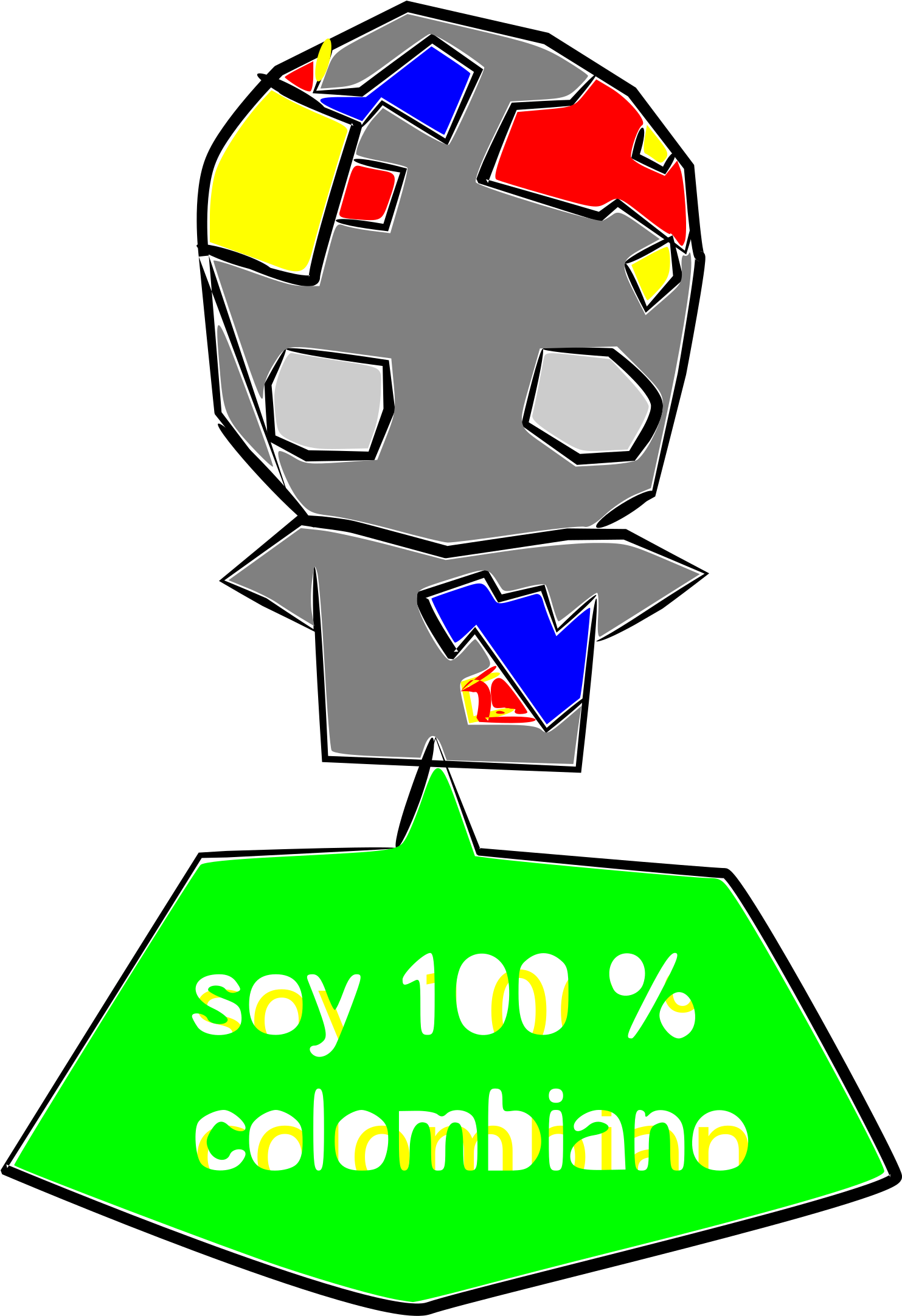 Soy 100 % Colombiano - Clip Art (1482x2400)